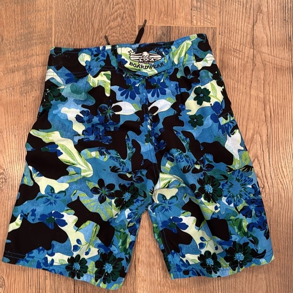 Just Bones Boardwear Boys Printed Swim Trunks Size 8 - Picture 5 of 9